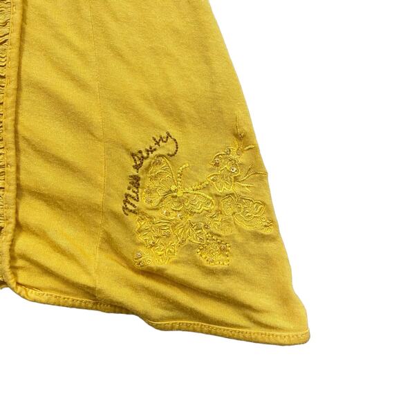 Vintage Miss Sixty Tank Top Yellow Floral Embroidered Women's Medium Fairy - Picture 7 of 8